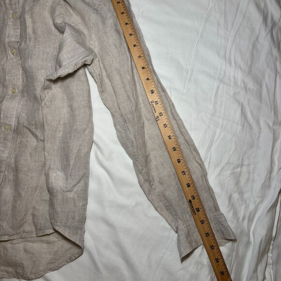 GAP Boyfriend Fit Shirt Women's Beige, Size M, Long Sleeve, Linen, Boho, - Picture 6 of 8